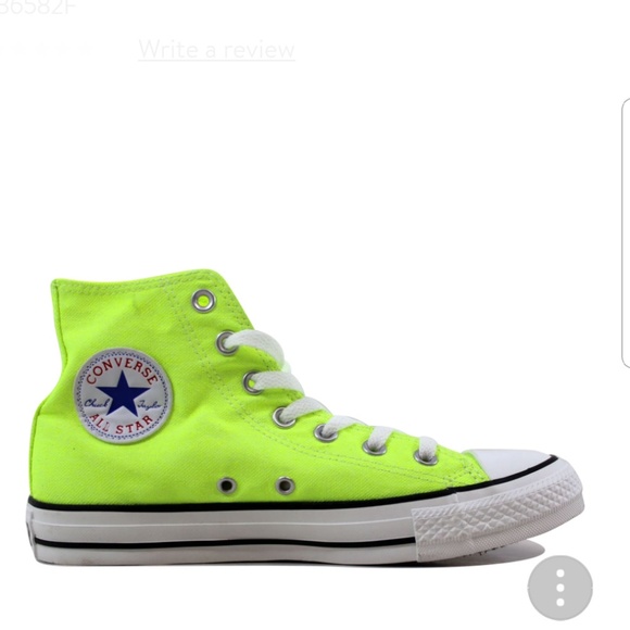 neon yellow converse high tops